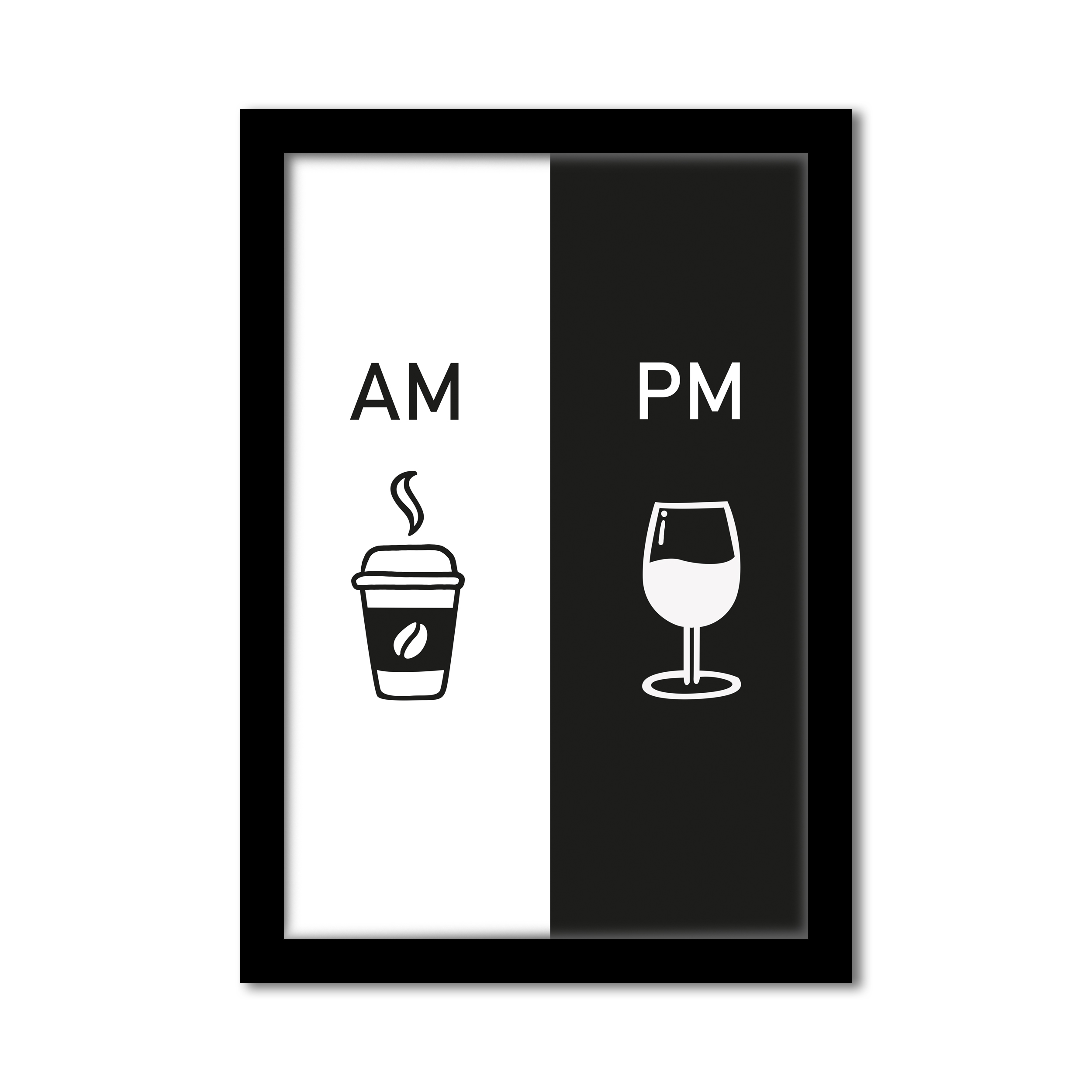 AM PM Coffee & Wine Minimal Wall Art