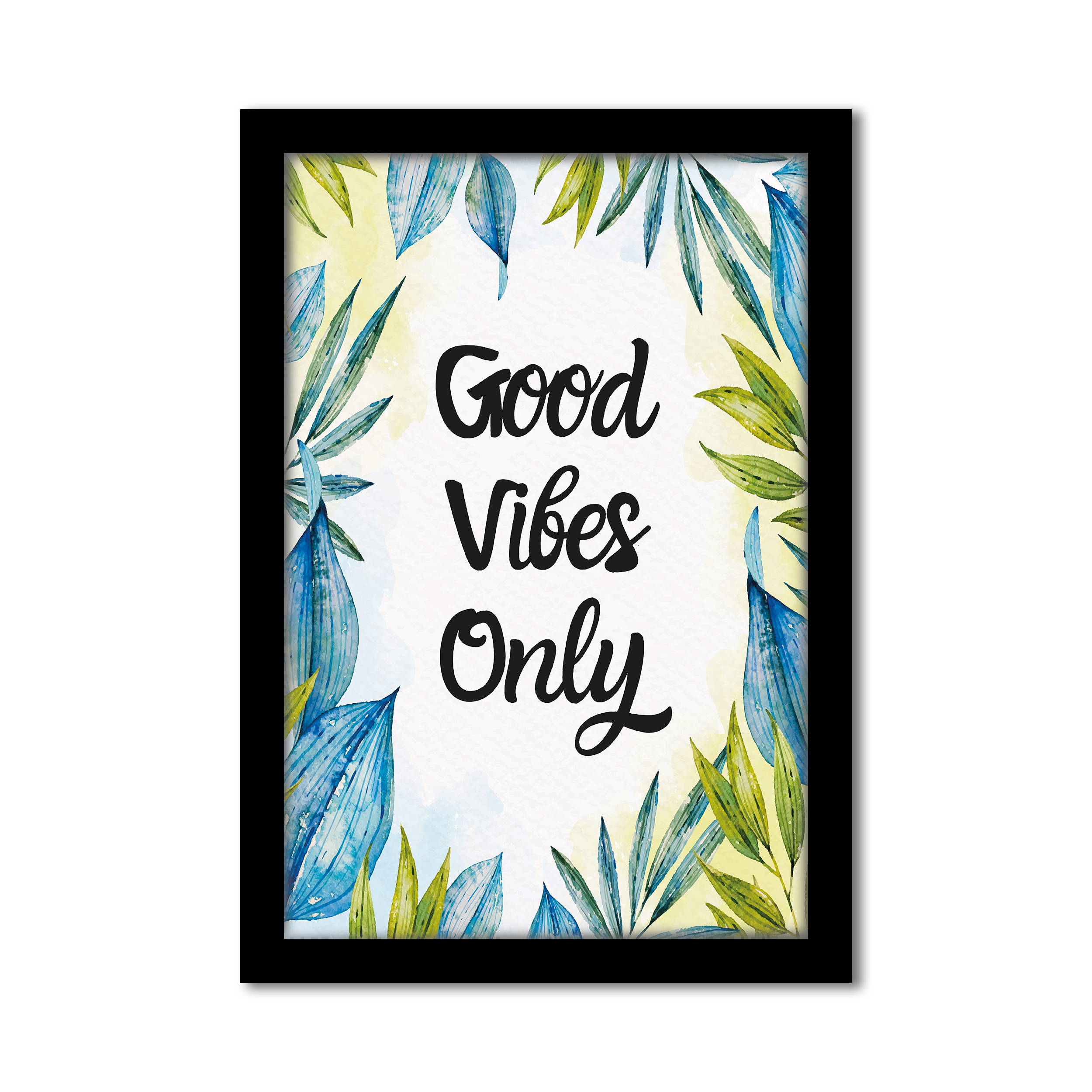 Good Vibes Only Wall Art | Botanical Quote Frame for Home Décor – VIBBES