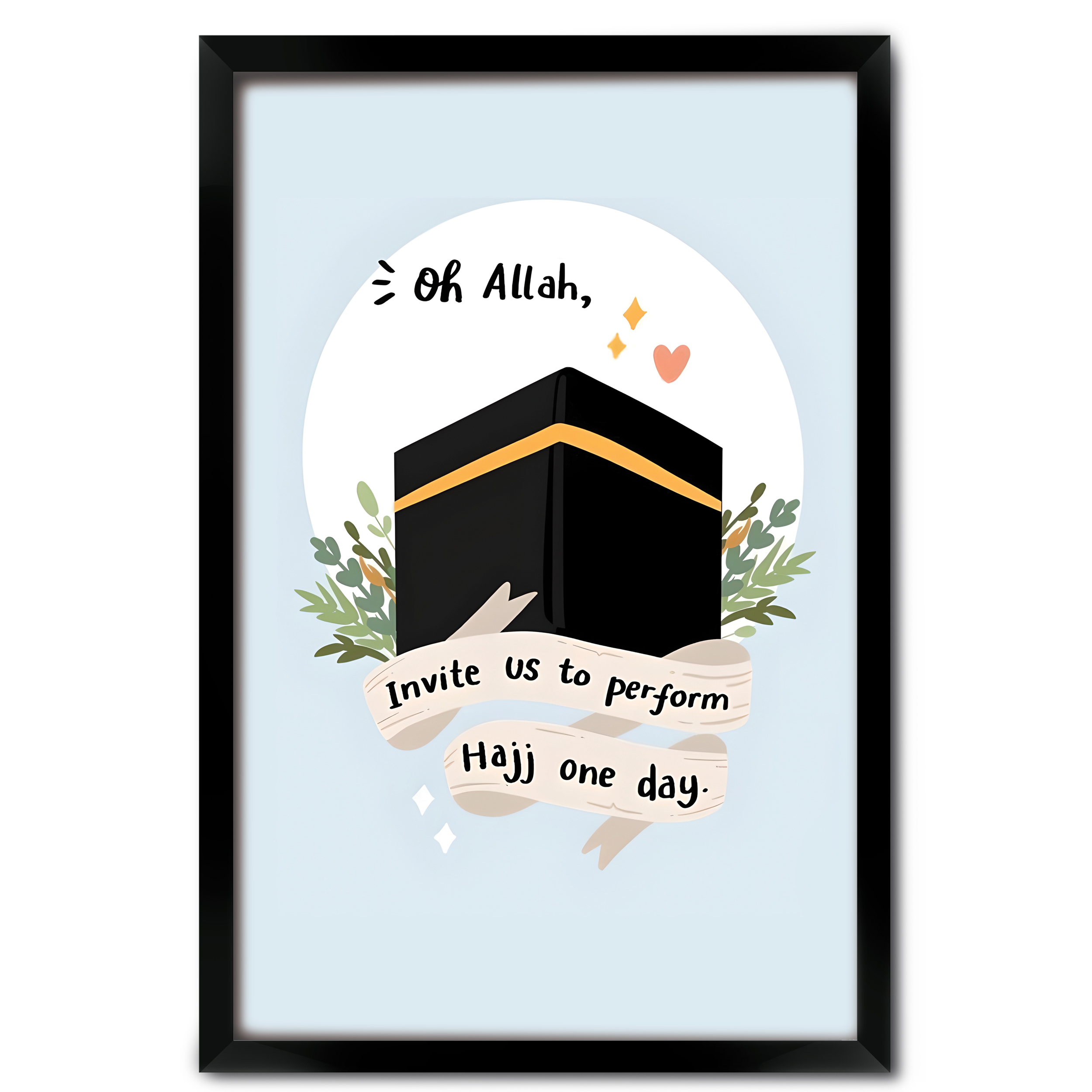 Islamic Kaaba Wall Art with Hajj Dua | Modern Islamic Decor – VIBBES