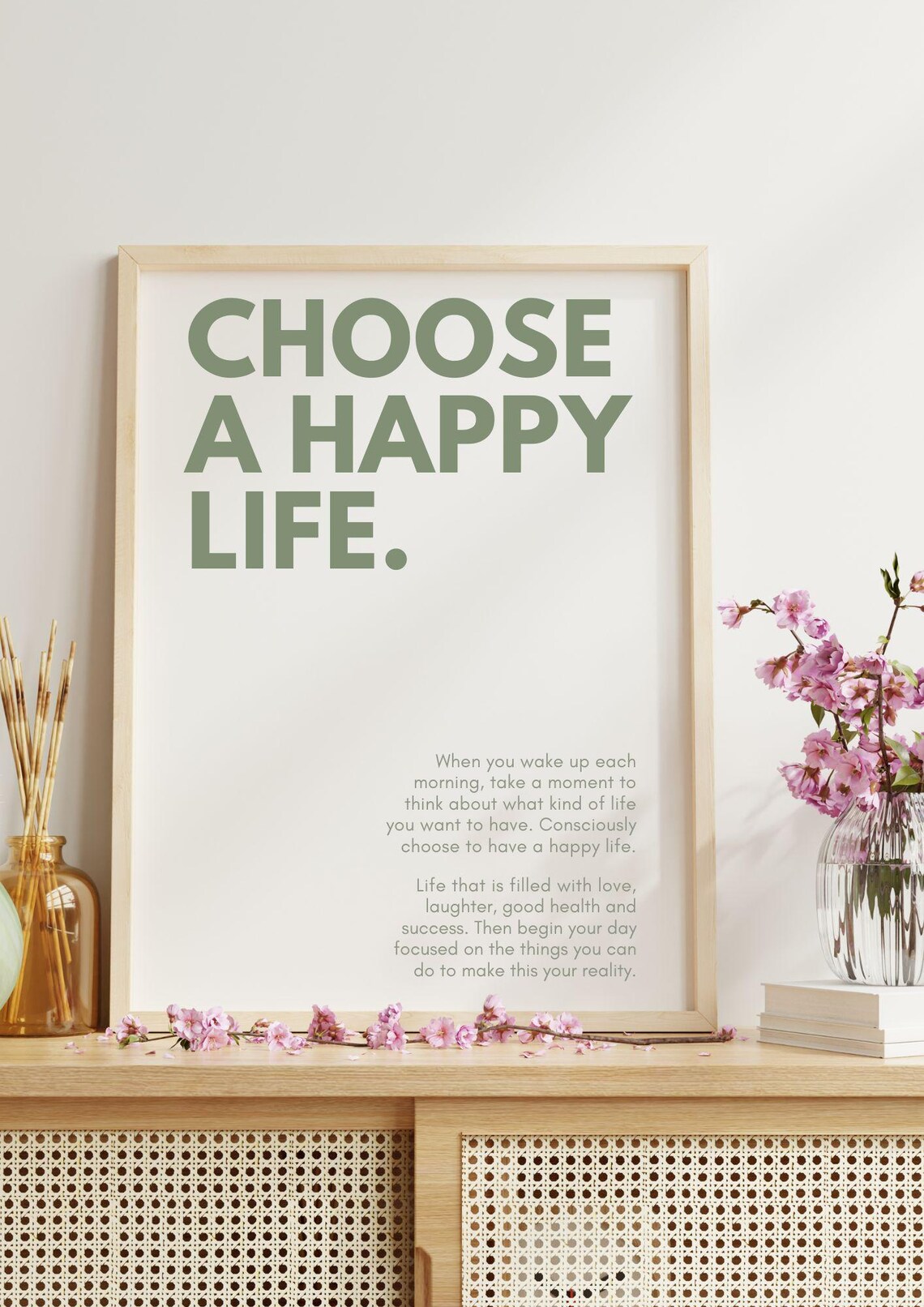 Choose a Happy Life Wall Art | Morning Mindfulness Poster