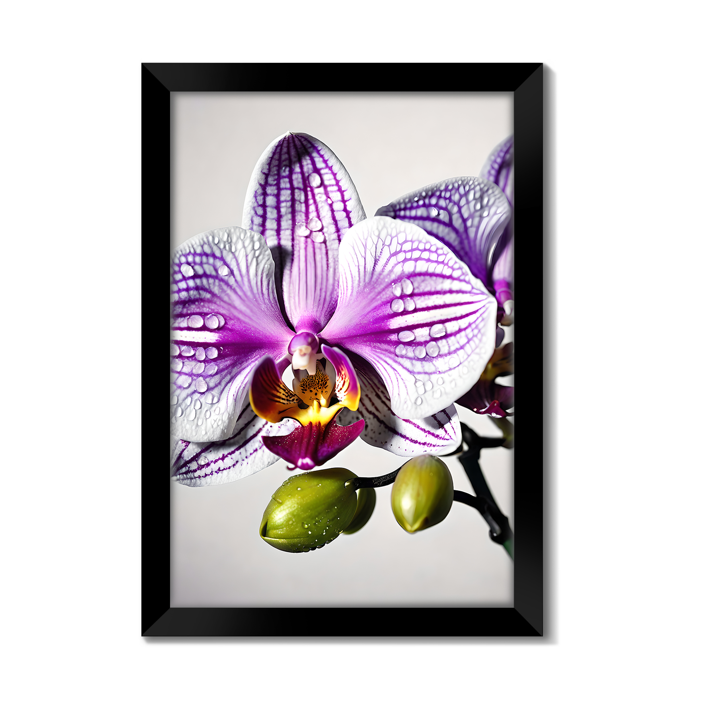 Purple Orchid Flower Wall Art | Luxury Floral Wall Decor for Home & Office – VIBBES